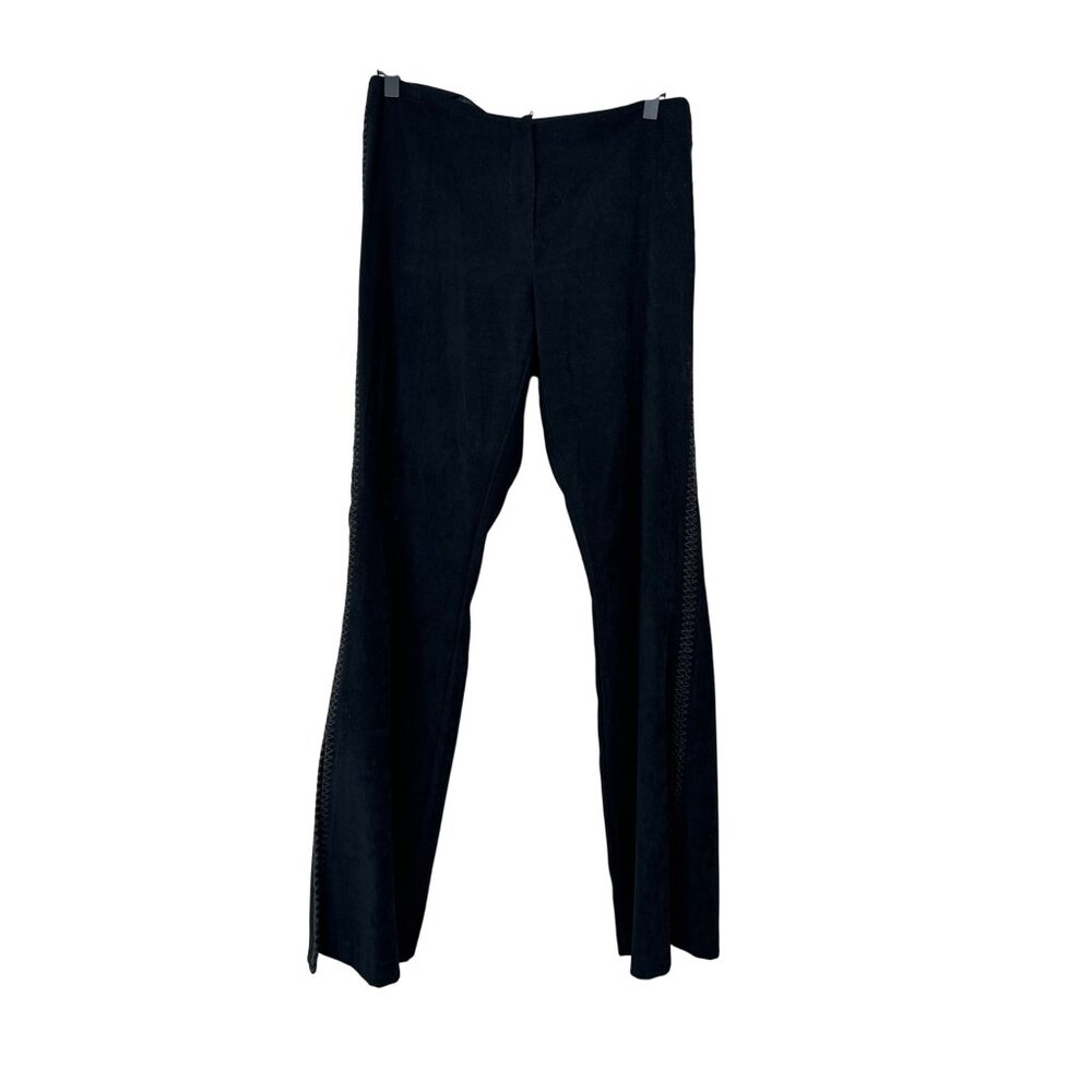 Tracy Evans Womens Black Polyester & Spandex Pants Side Zipper & Zigzag